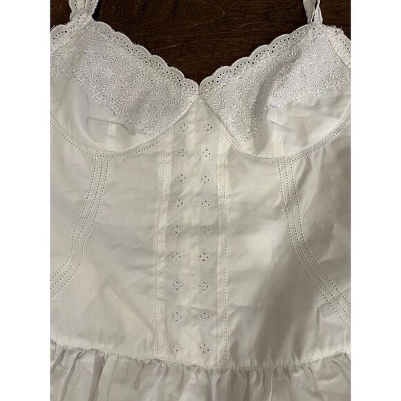 Vintage Betsey Johnson Dress Tiered Eyelet White Ruffles size 8 Cottagecore Boho - Picture 5 of 11